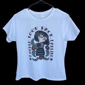 Disney Pixar Incredibles Shirt Womens Large White Edna‎ Darling Short Sleeve